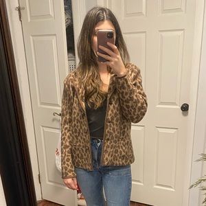 100% merino wool vintage leopard print jacket